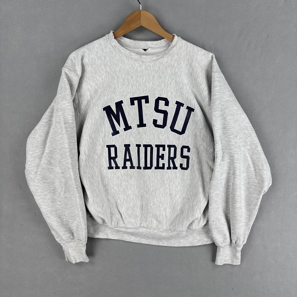 MTSU Raiders Sweatshirt Mens Large Gray NCAA Reverse Weave Fleece Pullover